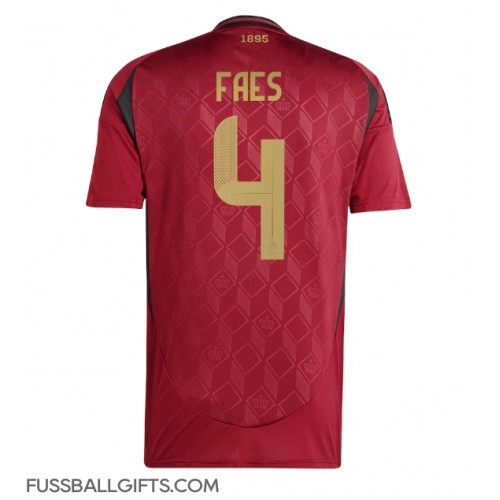 Belgien Wout Faes #4 Fußballbekleidung Heimtrikot EM 2024 Kurzarm